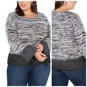 0X 2X 3X Style & Co Black & Gray Pullover Plus